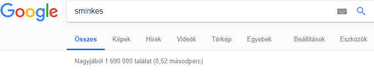 Google kereső sminkes kulcsszó