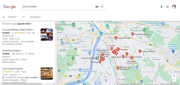google térkép további helyek