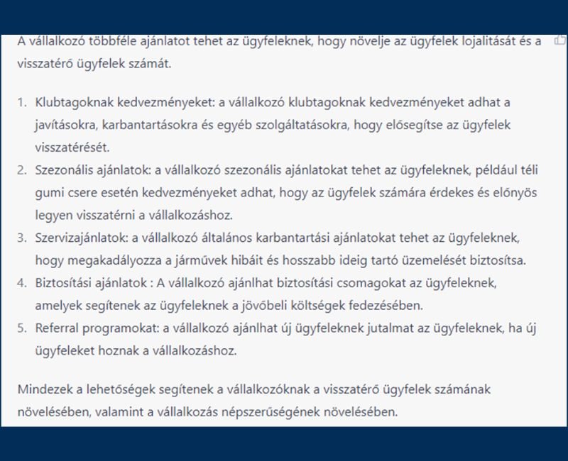 chatGPT Ajánlatok