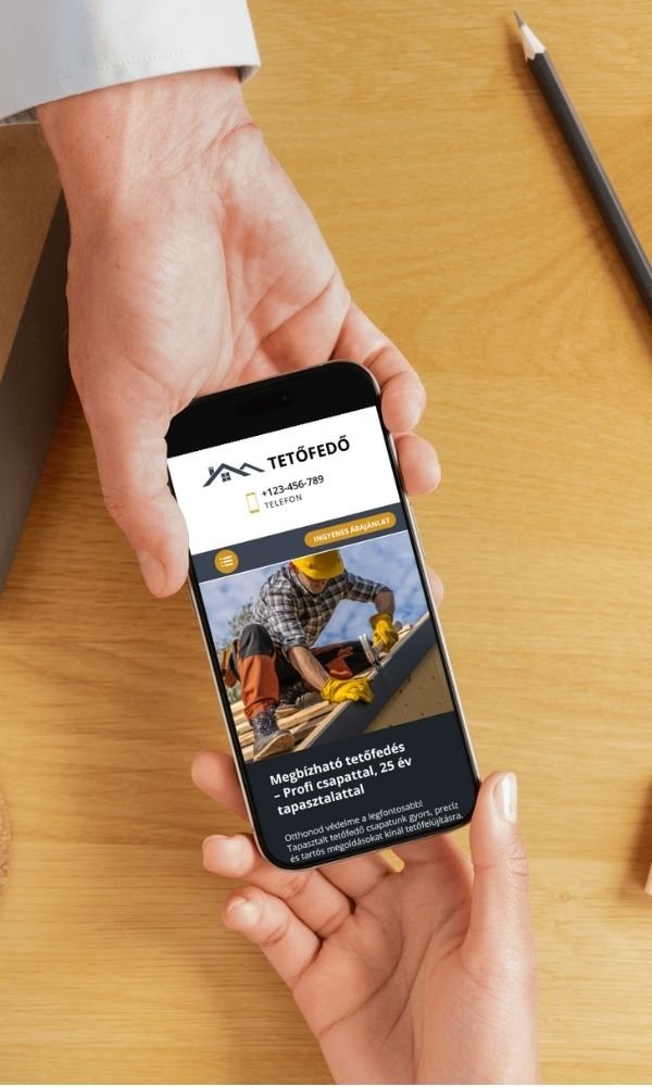 mobilbarát tetőfedő weboldal készítés